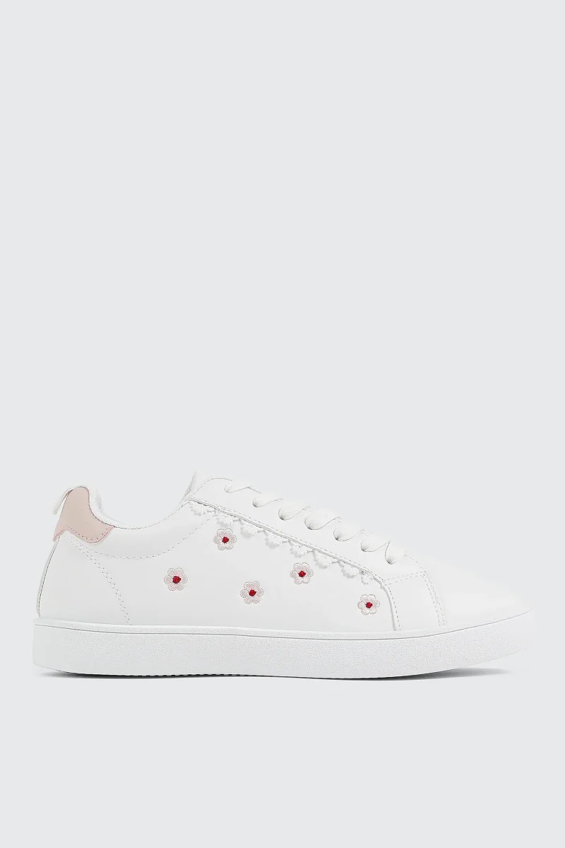 Floral Lace Up Sneakers - Image 2
