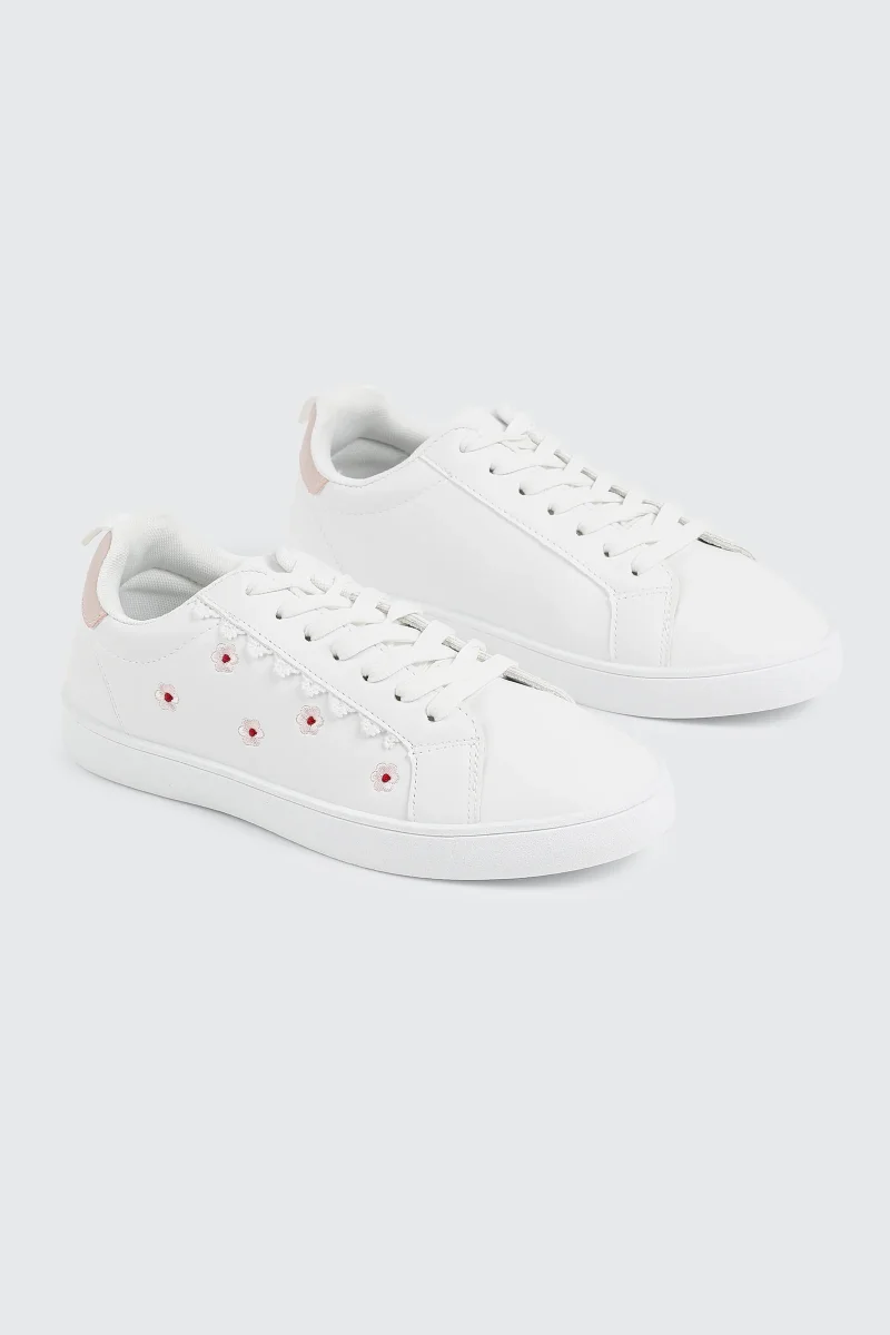 Floral Lace Up Sneakers - Image 3